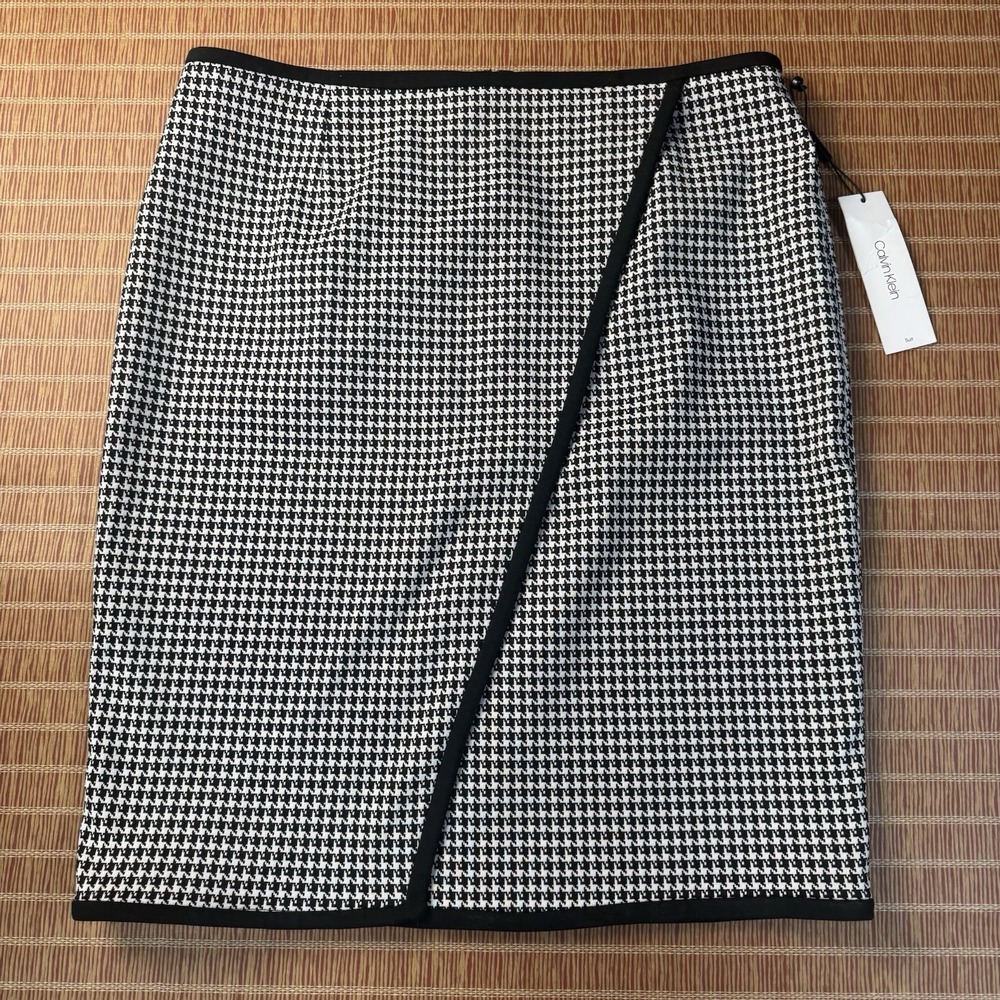 Calvin Klein Women's Suit Skirt, 14 Regular Black White